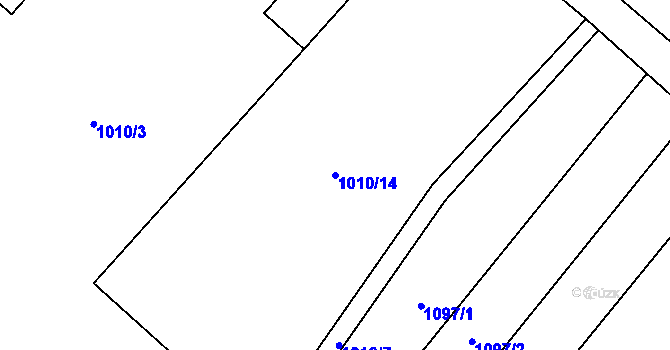 Parcela st. 1010/14 v KÚ Horní Lhota u Ostravy, Katastrální mapa