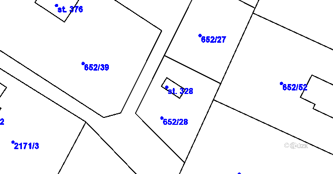 Parcela st. 328 v KÚ Horní Libchava, Katastrální mapa
