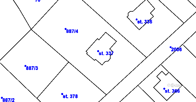 Parcela st. 337 v KÚ Horní Libchava, Katastrální mapa