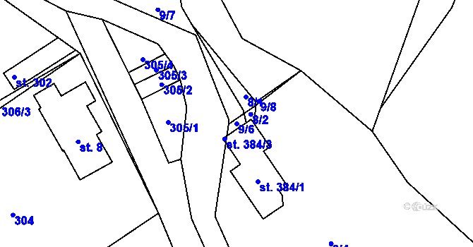 Parcela st. 9/6 v KÚ Horní Libchava, Katastrální mapa