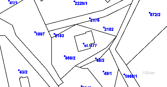Parcela st. 477 v KÚ Horní Libchava, Katastrální mapa