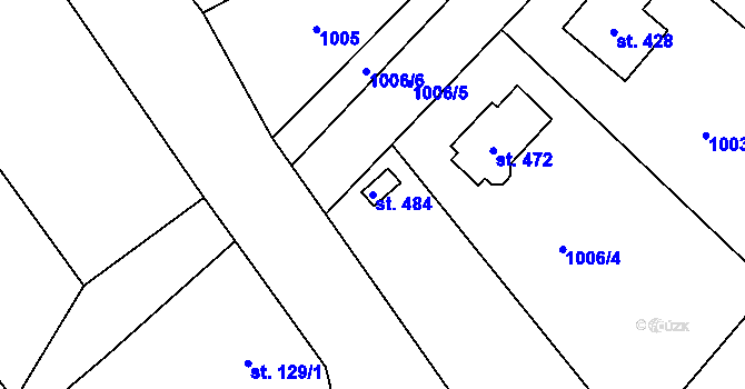 Parcela st. 484 v KÚ Horní Libchava, Katastrální mapa