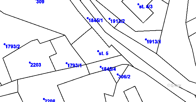 Parcela st. 5 v KÚ Horní Libchava, Katastrální mapa