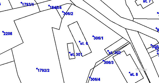 Parcela st. 6 v KÚ Horní Libchava, Katastrální mapa