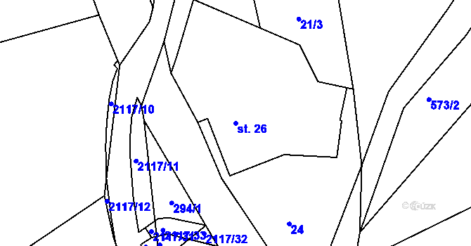 Parcela st. 26 v KÚ Horní Libchava, Katastrální mapa
