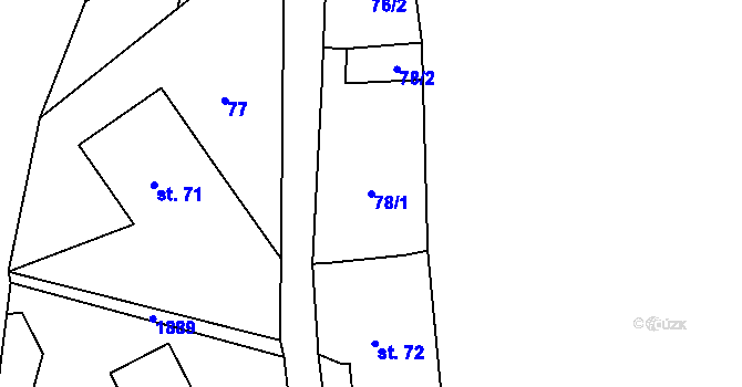 Parcela st. 78/1 v KÚ Horní Libchava, Katastrální mapa