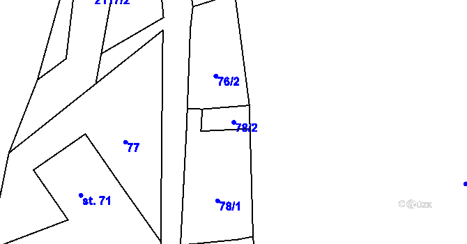 Parcela st. 78/2 v KÚ Horní Libchava, Katastrální mapa