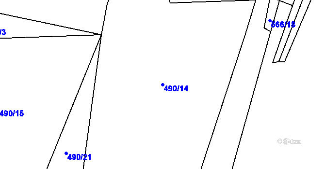 Parcela st. 490/14 v KÚ Horní Libchava, Katastrální mapa