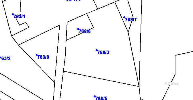 Parcela st. 768/3 v KÚ Horní Libchava, Katastrální mapa