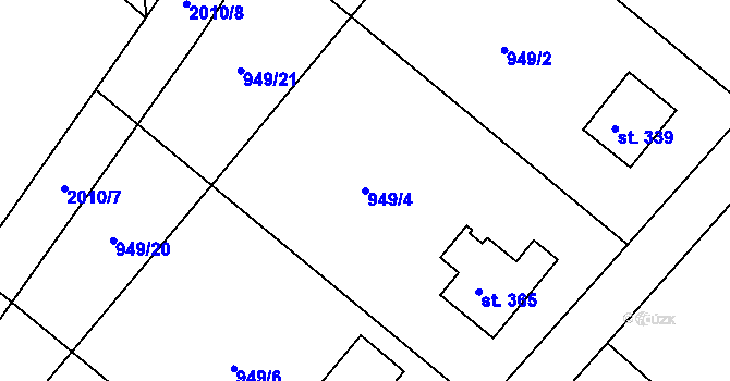 Parcela st. 949/4 v KÚ Horní Libchava, Katastrální mapa