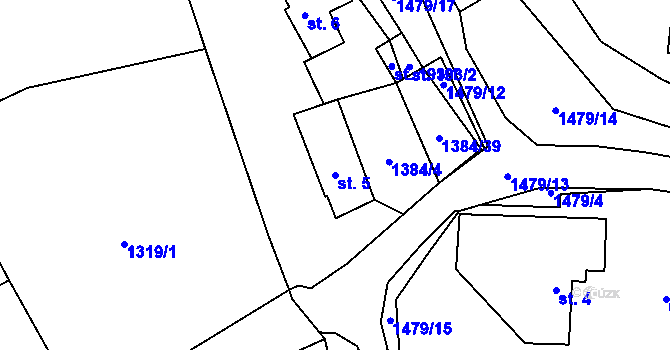 Parcela st. 5 v KÚ Horní Libchavy, Katastrální mapa
