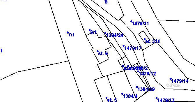 Parcela st. 6 v KÚ Horní Libchavy, Katastrální mapa