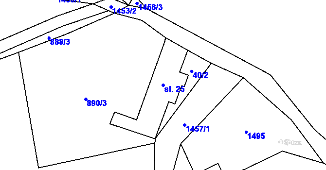 Parcela st. 25 v KÚ Horní Libchavy, Katastrální mapa