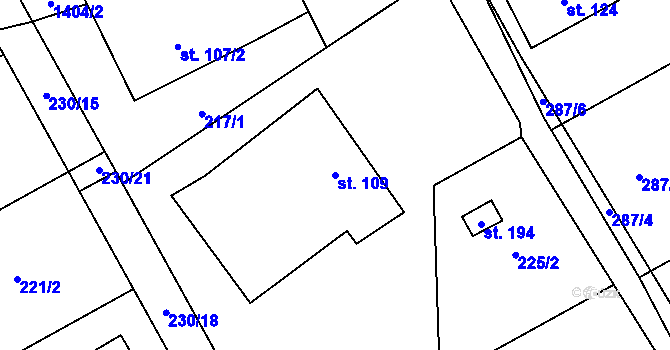 Parcela st. 109 v KÚ Horní Libchavy, Katastrální mapa