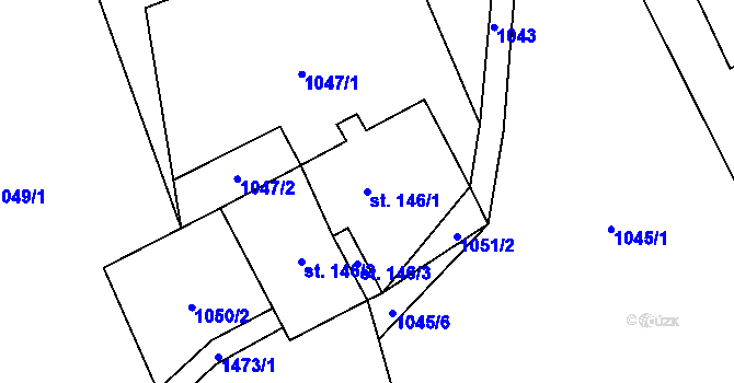 Parcela st. 146/1 v KÚ Horní Libchavy, Katastrální mapa
