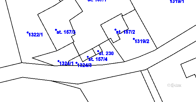 Parcela st. 230 v KÚ Horní Libchavy, Katastrální mapa
