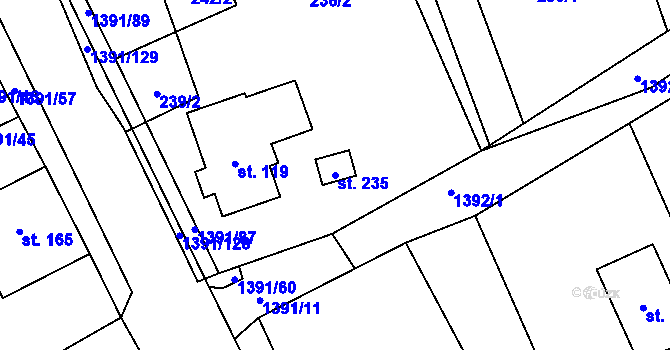 Parcela st. 235 v KÚ Horní Libchavy, Katastrální mapa