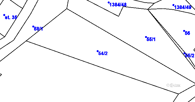Parcela st. 54/2 v KÚ Horní Libchavy, Katastrální mapa