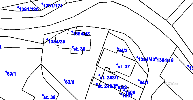 Parcela st. 65 v KÚ Horní Libchavy, Katastrální mapa