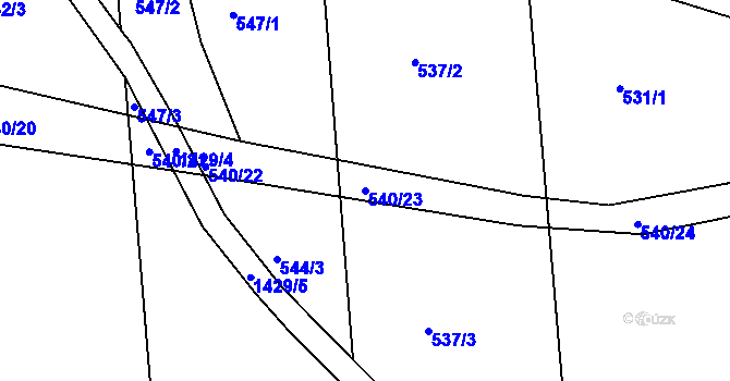 Parcela st. 540/23 v KÚ Horní Libchavy, Katastrální mapa