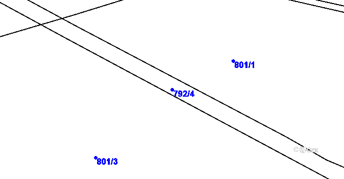 Parcela st. 792/4 v KÚ Horní Libchavy, Katastrální mapa