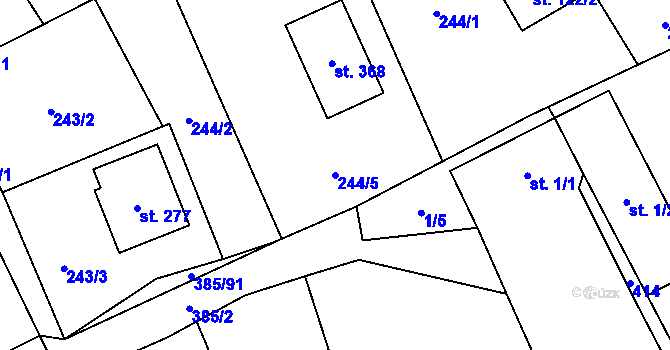 Parcela st. 244/5 v KÚ Horní Libchavy, Katastrální mapa