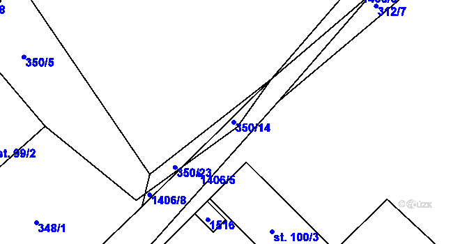 Parcela st. 350/14 v KÚ Horní Libchavy, Katastrální mapa