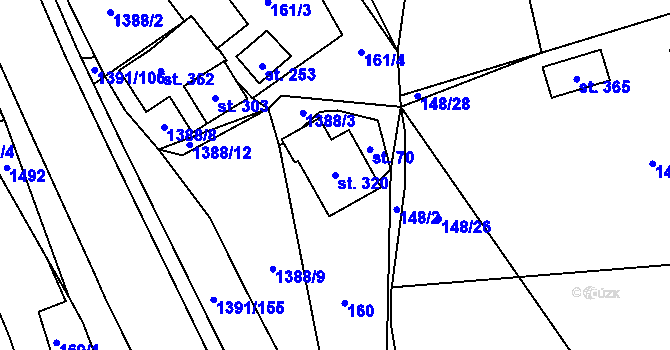 Parcela st. 320 v KÚ Horní Libchavy, Katastrální mapa