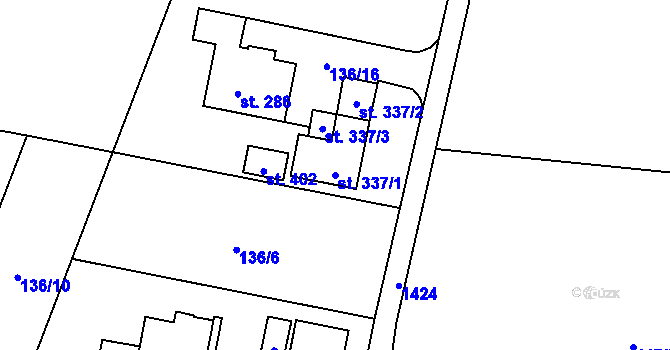 Parcela st. 337/1 v KÚ Horní Libchavy, Katastrální mapa