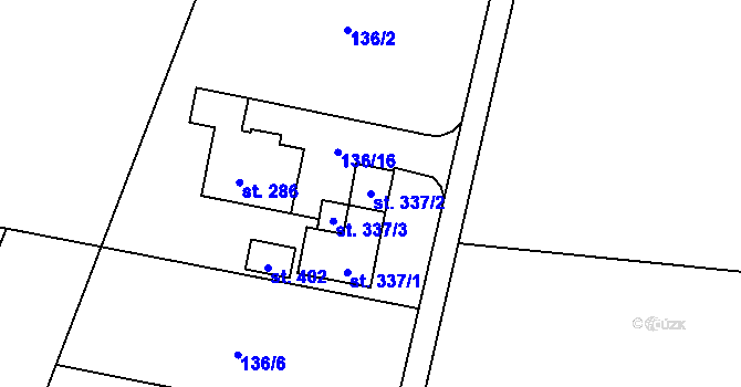 Parcela st. 337/2 v KÚ Horní Libchavy, Katastrální mapa