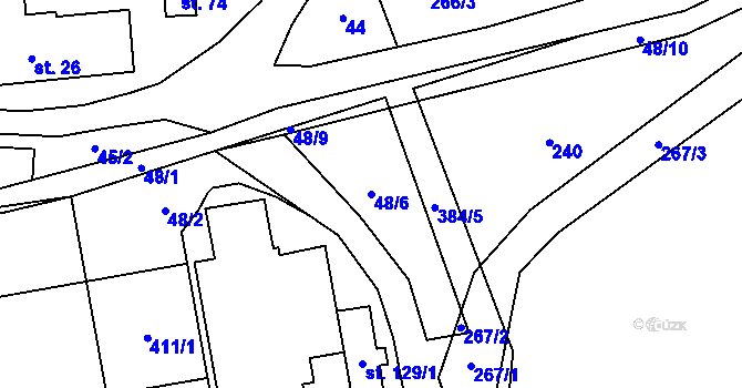 Parcela st. 48/6 v KÚ Prostřední Libchavy, Katastrální mapa