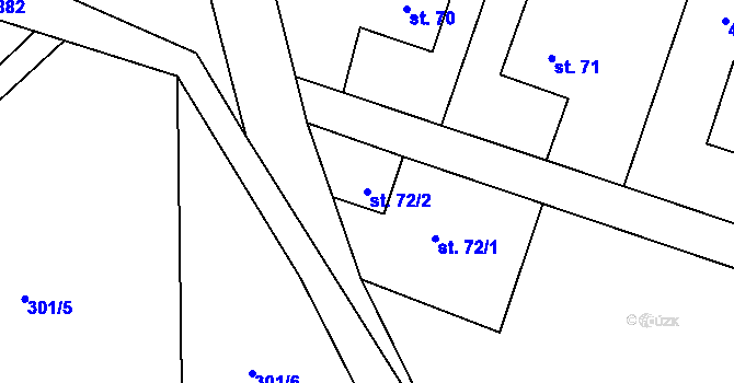 Parcela st. 72/2 v KÚ Horní Libochová, Katastrální mapa