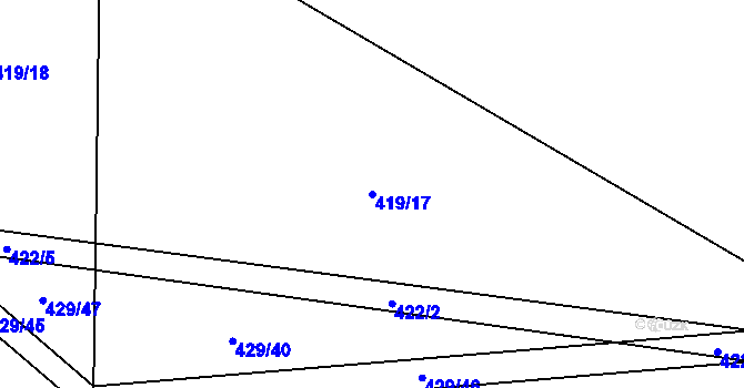 Parcela st. 419/17 v KÚ Horní Libochová, Katastrální mapa