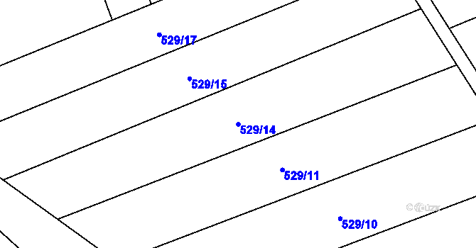 Parcela st. 529/14 v KÚ Horní Libochová, Katastrální mapa