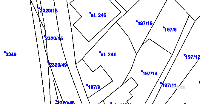 Parcela st. 241 v KÚ Horní Lideč, Katastrální mapa