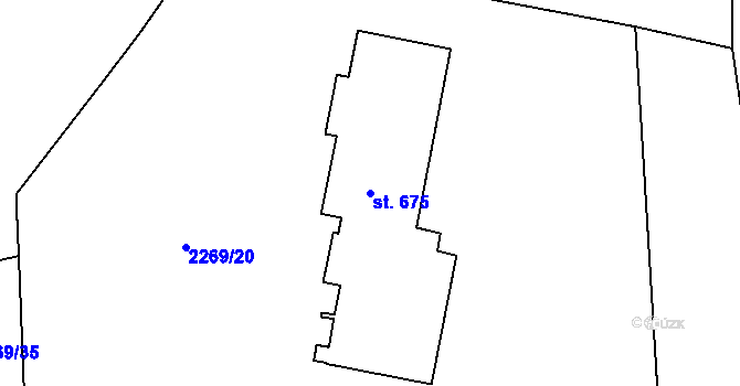 Parcela st. 675 v KÚ Horní Lideč, Katastrální mapa