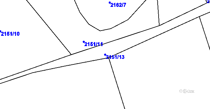 Parcela st. 2151/13 v KÚ Horní Lideč, Katastrální mapa