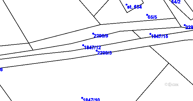Parcela st. 2290/3 v KÚ Horní Lideč, Katastrální mapa