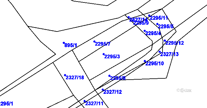 Parcela st. 2295/3 v KÚ Horní Lideč, Katastrální mapa