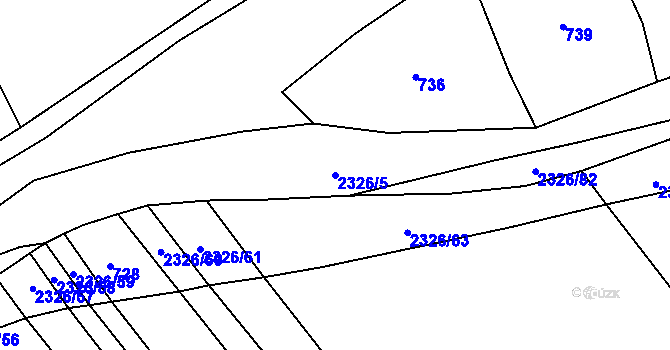 Parcela st. 2326/5 v KÚ Horní Lideč, Katastrální mapa
