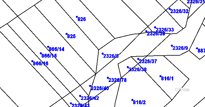 Parcela st. 2326/8 v KÚ Horní Lideč, Katastrální mapa