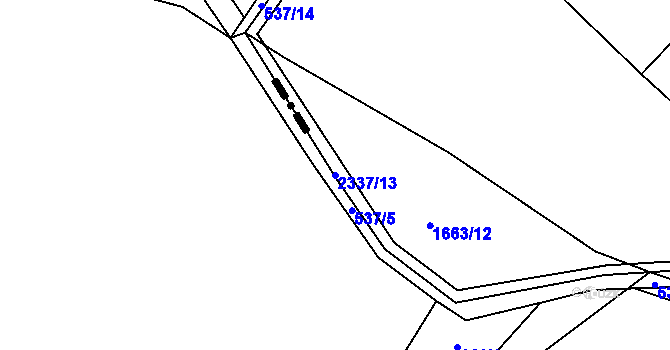 Parcela st. 2337/13 v KÚ Horní Lideč, Katastrální mapa