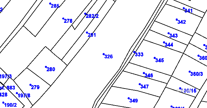 Parcela st. 326 v KÚ Horní Lideč, Katastrální mapa