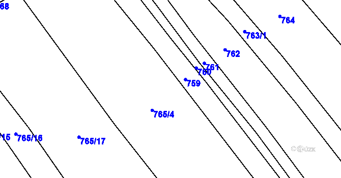 Parcela st. 756 v KÚ Horní Lideč, Katastrální mapa