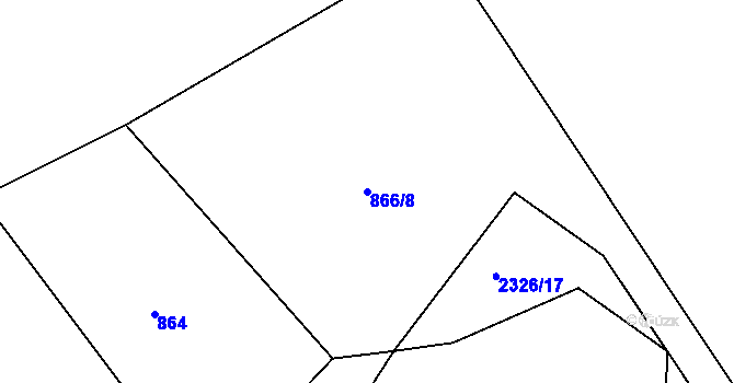 Parcela st. 866/8 v KÚ Horní Lideč, Katastrální mapa