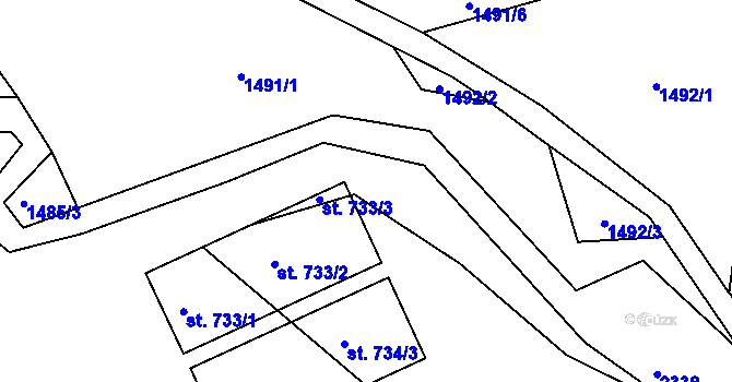 Parcela st. 1483/2 v KÚ Horní Lideč, Katastrální mapa