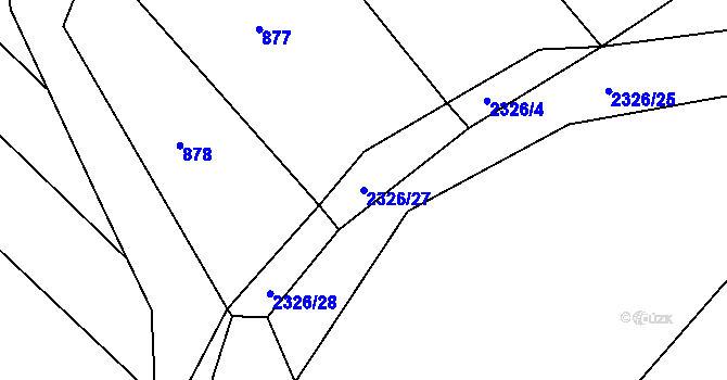 Parcela st. 2326/27 v KÚ Horní Lideč, Katastrální mapa