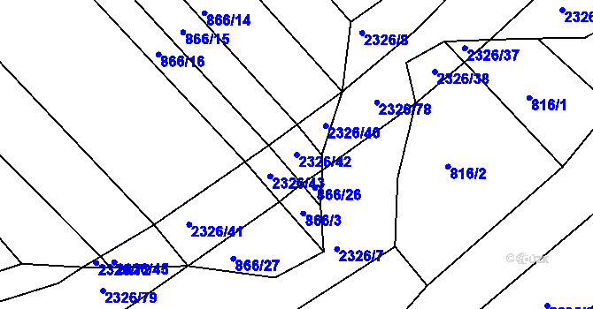 Parcela st. 2326/42 v KÚ Horní Lideč, Katastrální mapa