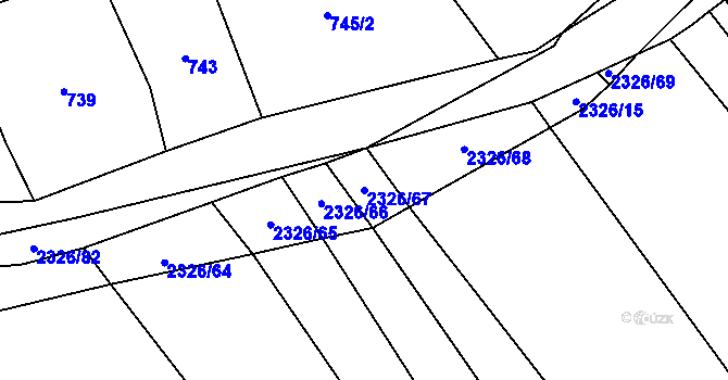 Parcela st. 2326/67 v KÚ Horní Lideč, Katastrální mapa