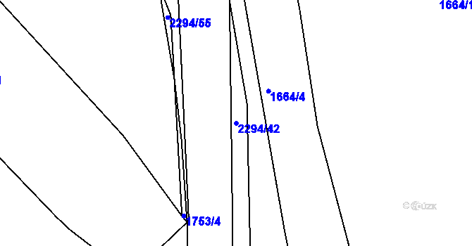 Parcela st. 2294/42 v KÚ Horní Lideč, Katastrální mapa